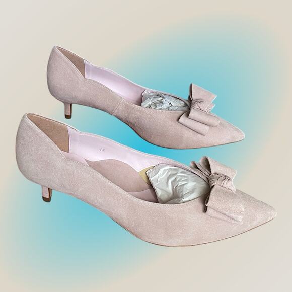 Sole Bliss Kelly Blush Pink Suede Low Heels Womens Sz 11 US 42 New NIB $315 - Picture 14 of 16